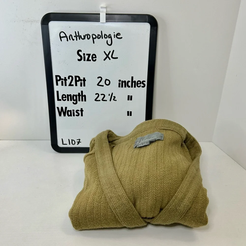 Anthropologie Olive Green V-Neck Snap Front Long Sleeve Top Size XL - Picture 15 of 15